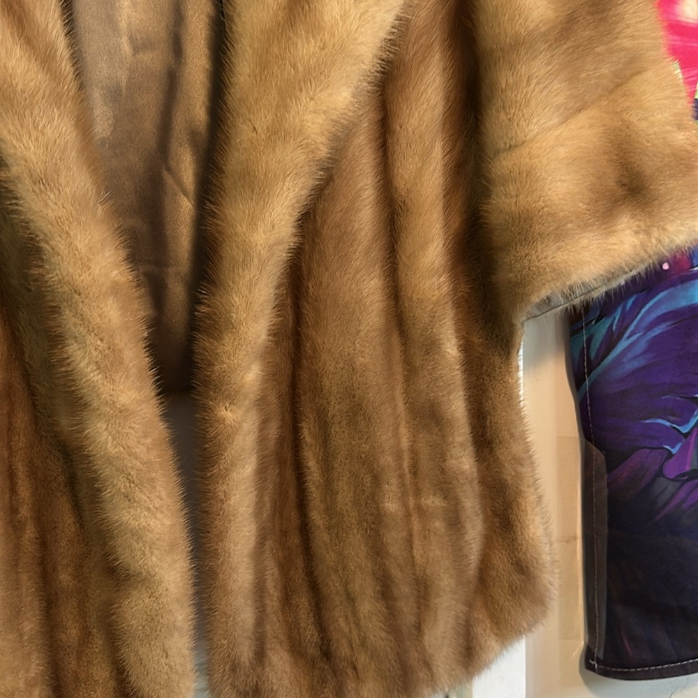 Luxurious Brown Mink Coat Shawl Wrap Vintage Kauffmans Los Angeles - Picture 6 of 9